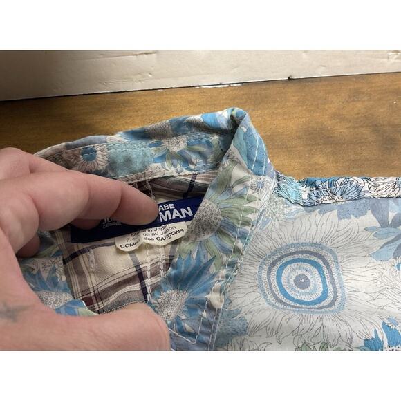 Junya Watanabe Comme Des Garcons Man Runway Floral Men’s Button Up Shirt Size S - Picture 8 of 13